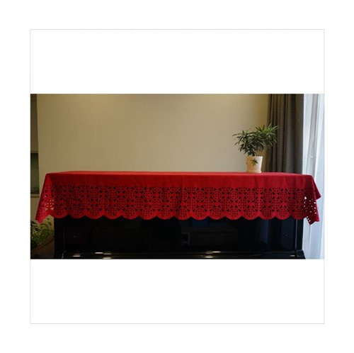 KHĂN PHỦ NẮP ĐÀN PIANO REN ĐỎ KU-016